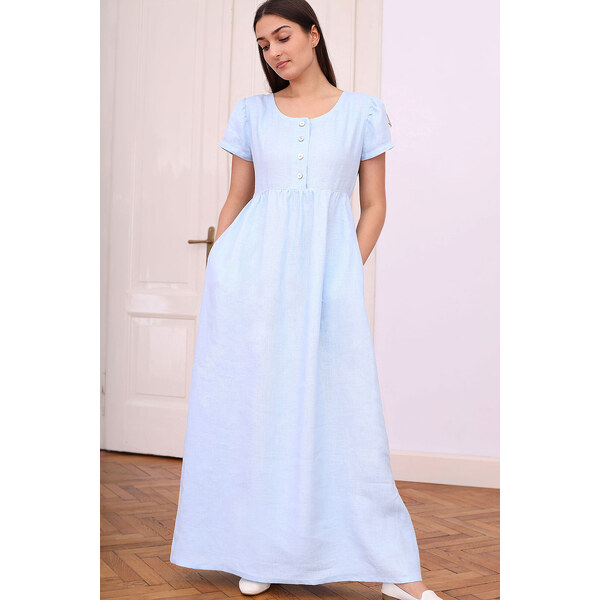 Lotika Linen Ľanové romantické maxi šaty 63334427