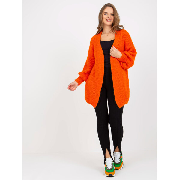BASIC Oranžový kardigán s balónovými rukávmi -TW-SW-BI-9025.36X-orange 35026169