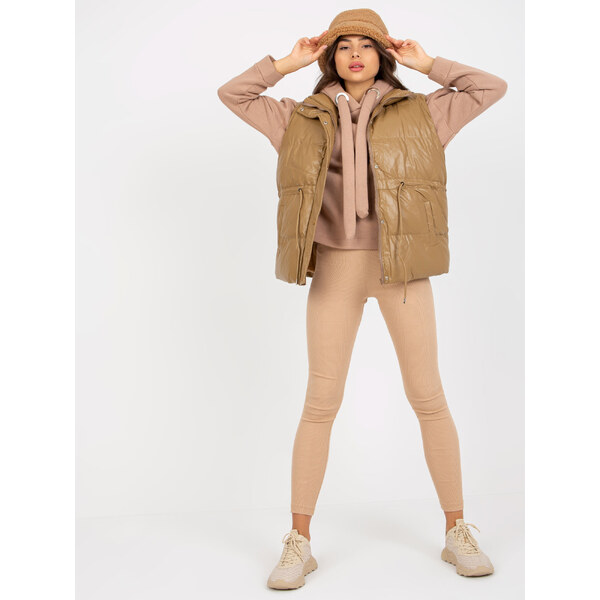 BASIC Hnedá prešívaná vesta -AI-KZ-MC364.94-camel 36066292