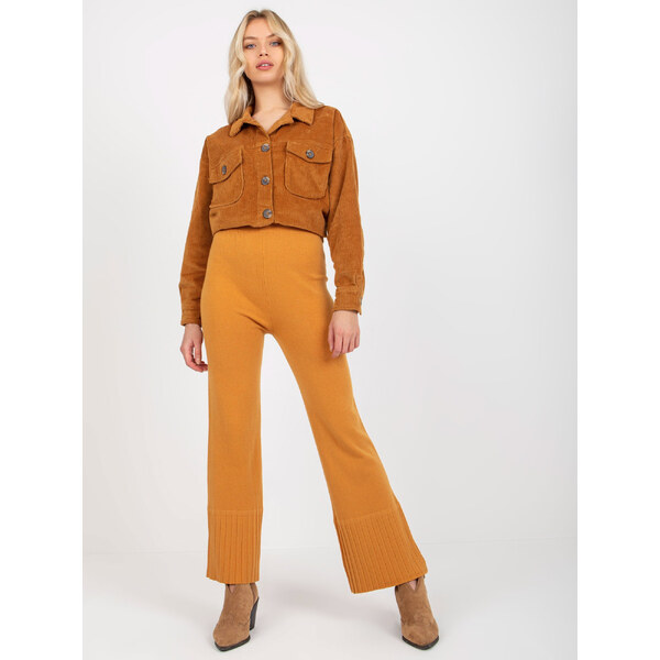 COCO ANGELO Tmavožlté zvonové nohavice VI-SP-20284.08P-dark yellow 36962976