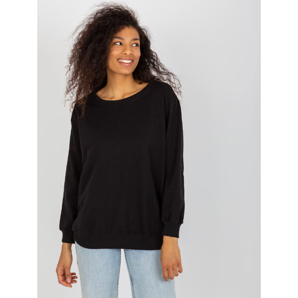 Čierna basic mikina -VI-BL-094.03P-black 36982494