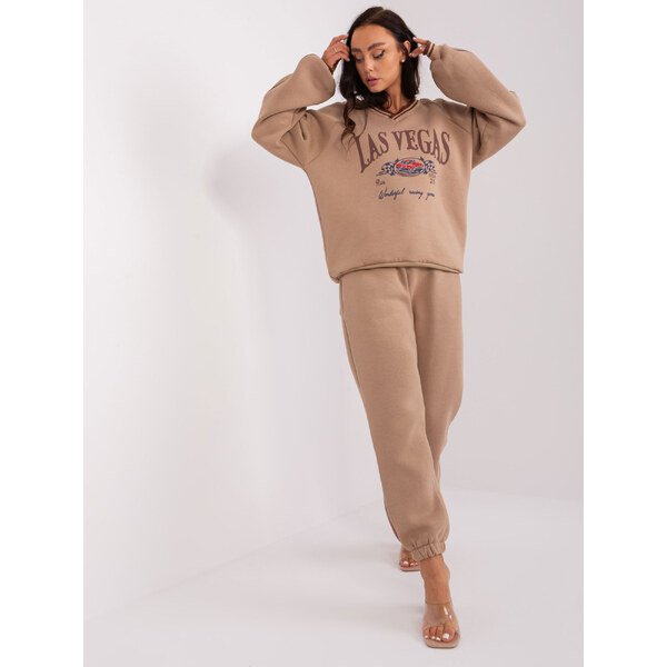 BASIC Tmavobéžová pohodlná teplákovka Las Vegas EM-KMPL-769.19X-dark 45531739