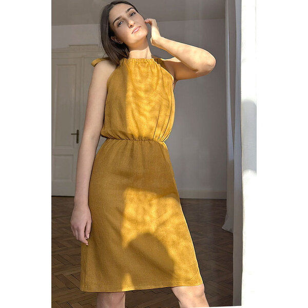 Lotika Linen Letné ľanové šaty na zaväzovanie 63334435