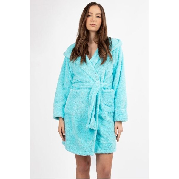 DKaren Dámsky huňatý župan Diana tyrkysový 5537671