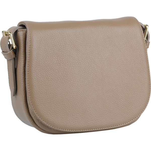 Béžová kožená talianska crossbody kabelka Caterina Taupe NovaKabelka 63250217