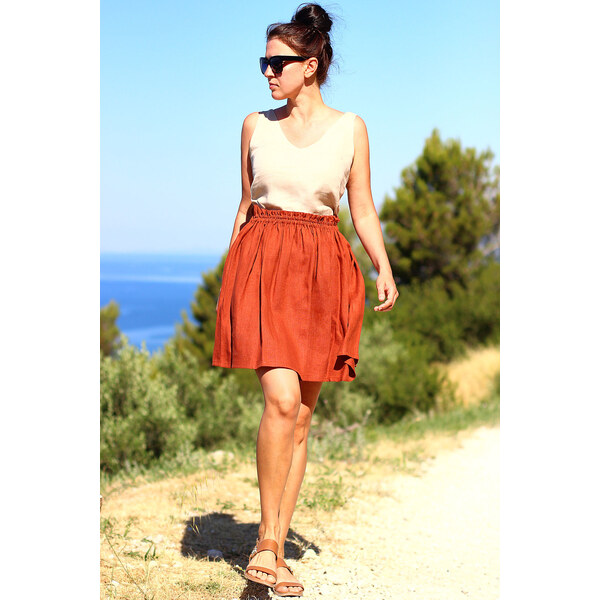 Letná sukňa Lotika zo 100% lanu Premium quality 34255131