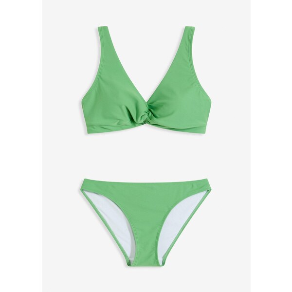 bonprix Bikiny (2-dielne) s pretočeným dizajnom, farba zelená 44847075