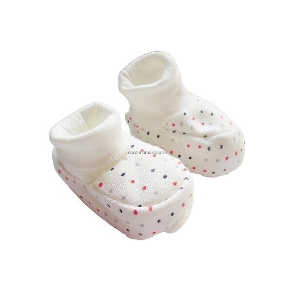 Papučky pre novorodenca Dots Red 63252719