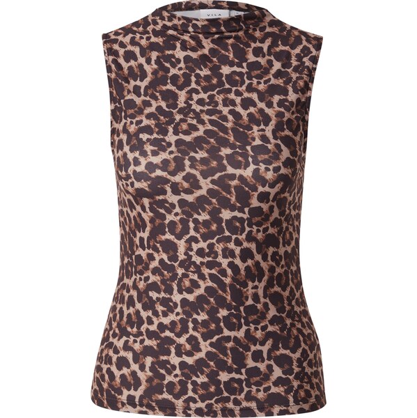 VILA Top VILeoa hnedá / kapučíno / čierna 63292490