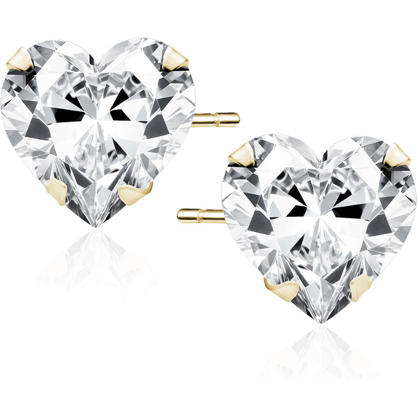 Olivie Strieborné náušnice 7 mm SRDCE GOLD 9519 63300031