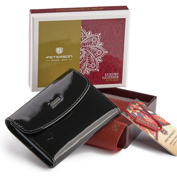 Peterson Kožené puzdro na dokumenty a karty | čierna PTN BC-105-BLACK 63261297