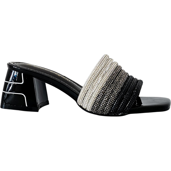 Čierne nazúvacie sandále Laura Biagiotti Patent Black 63264792