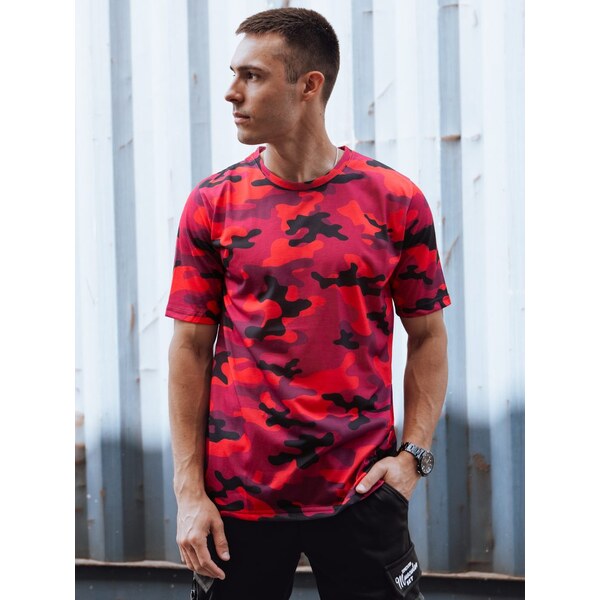 Dstreet Maskáčové tričko v červenej farbe 63264852