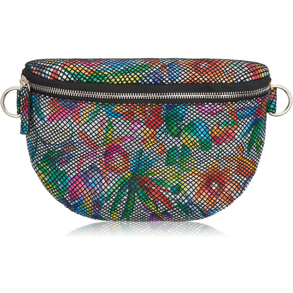 Paolo Peruzzi Dámska kožená ľadvinka s kvetinovým vzorom | farebná T 63265880