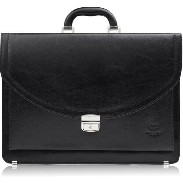 Paolo Peruzzi Pánska kožená aktovka do ruky a cez rameno | čierna S-46 63265883