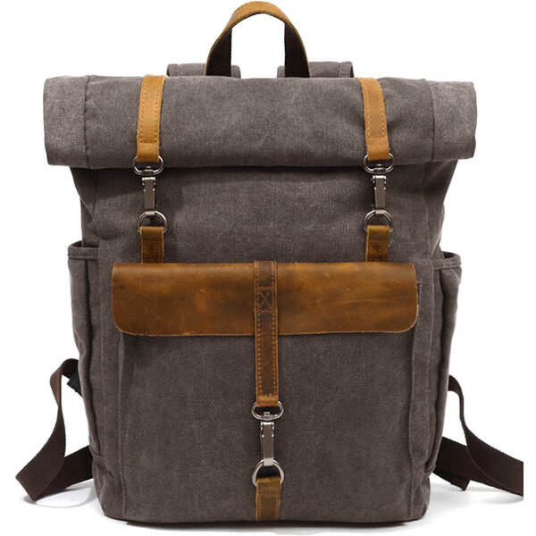 Glara Retro rolovací plátený batoh 33521617