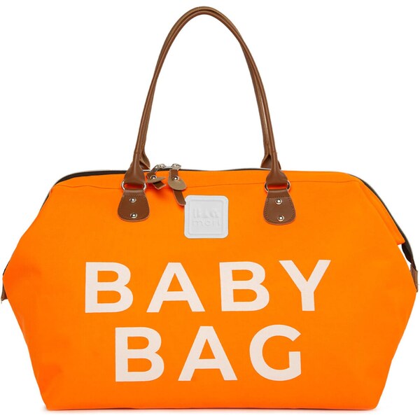 Bagmori Prebaľovacia taška hnedá / oranžová / biela 58403484