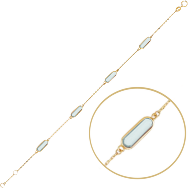 OLIVIE MINET Elegantní zlatý náramek se světle modrými zirkony Au 585 65013931