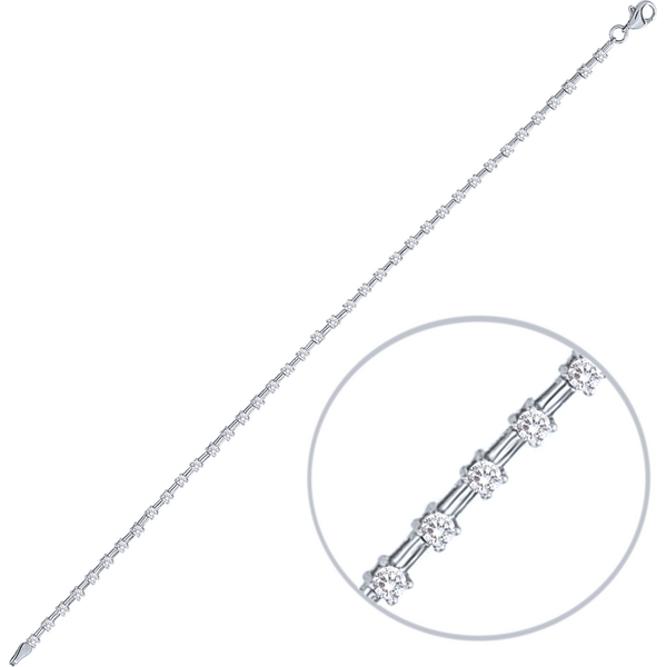 OLIVIE MINET Zlatý náramek z bílého zlata s bílými zirkony Au 585/1000 65013946