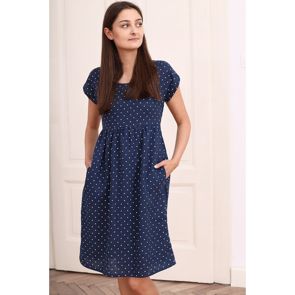 Lotika Linen České ľanové šaty retro bodky 63334456