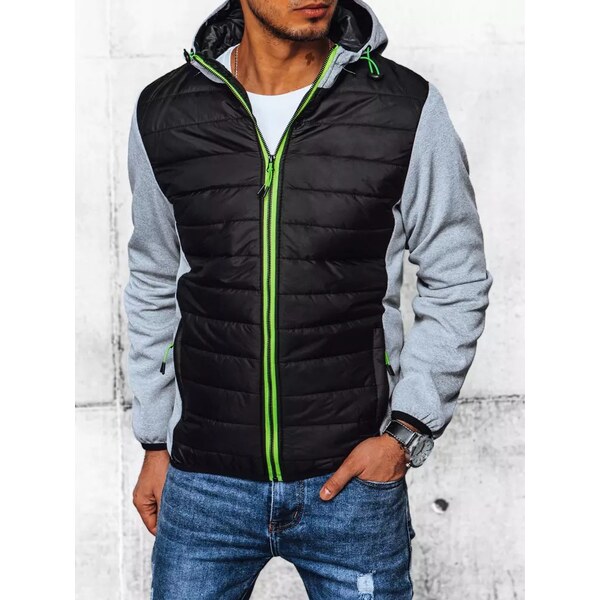 Dstreet Zaujímavá pánska prechodná bunda s prešívaním sivá 63286817