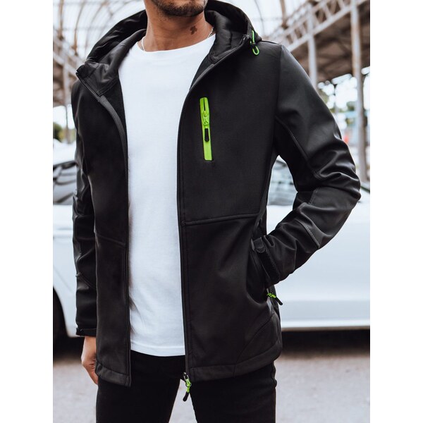 Dstreet Trendy čierna pánska softshellová bunda 63286823