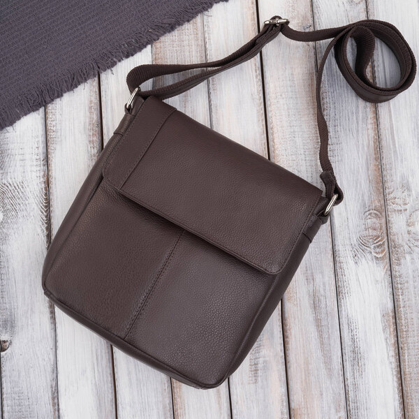 Paolo Peruzzi Pánska kožená taška cez rameno | hnedá E-31-BR 63286935