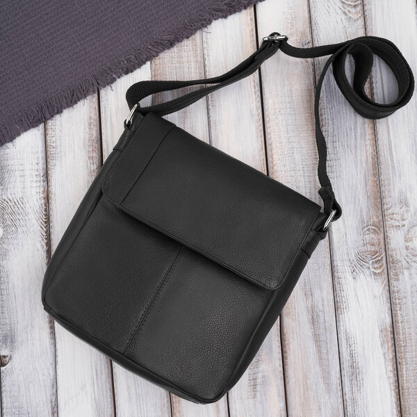 Paolo Peruzzi Pánska kožená taška cez rameno | čierna E-31-BL 63286936