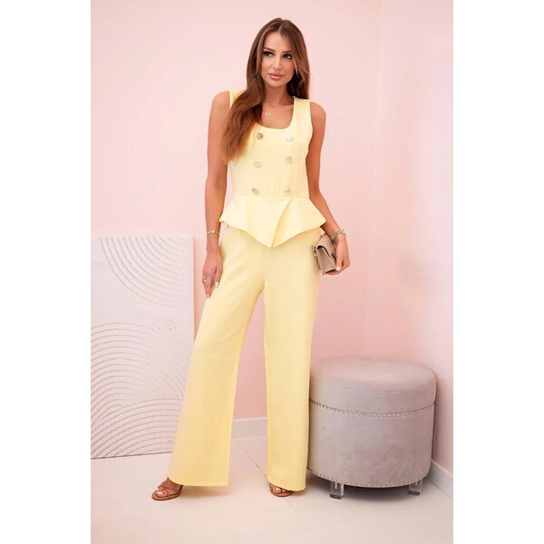 MladaModa Elegantný overal bez rukávov so širokými nohavicami a 63300836