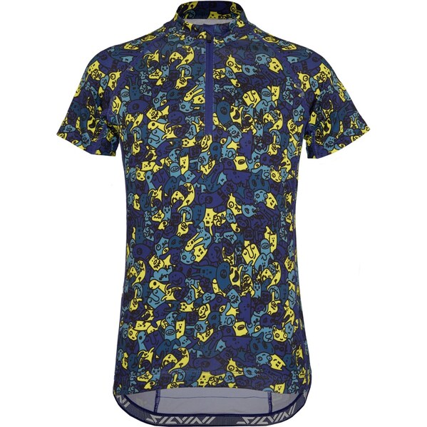 Detský cyklistický dres Silvini Scrivia modrá/neónovo žltá 63407366