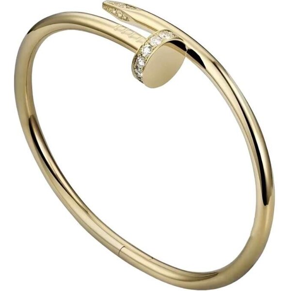 Glory Dámsky oceľový náramok zlatý klinec so zirkónmi 656 63302404