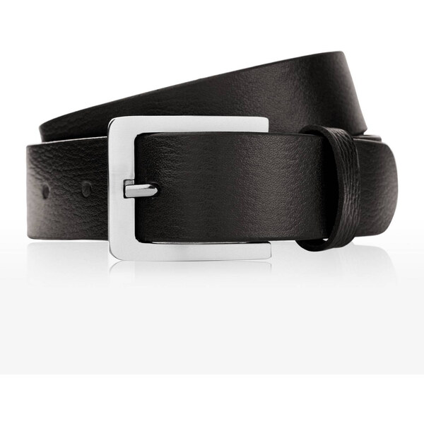 PAOLO PERUZZI Pánsky kožený opasok CLASSIC VINTAGE 120 CM | čierna 63302816