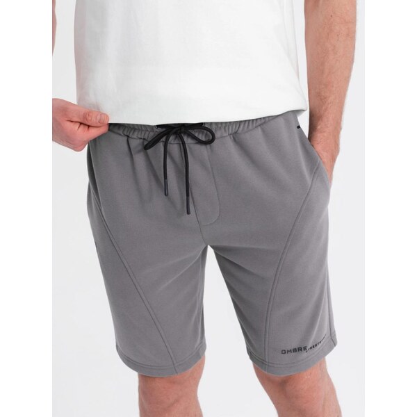 Ombre Clothing Športové šedé teplákové kraťasy V3 SRSK-0138 63774182
