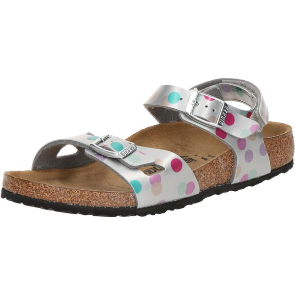 BIRKENSTOCK Otvorená obuv Rio nefritová / fuksia / strieborná 63311140
