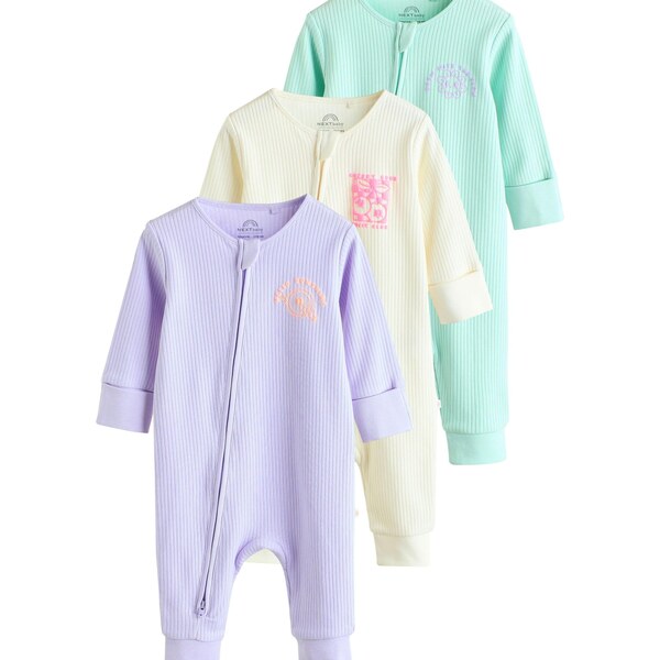 Next Pyžamo pastelovo žltá / pastelovo zelená / pastelovo fialová 63310012