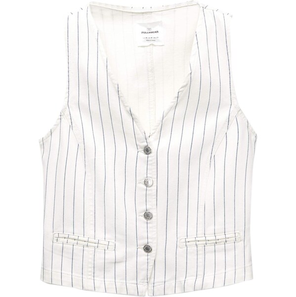 Pull&Bear Vesta k obleku námornícka modrá / biela 63311041