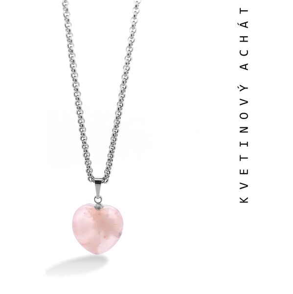 Taboo náhrdelník srdce z Madagaskarského achátu, Heart tbh100 63313226