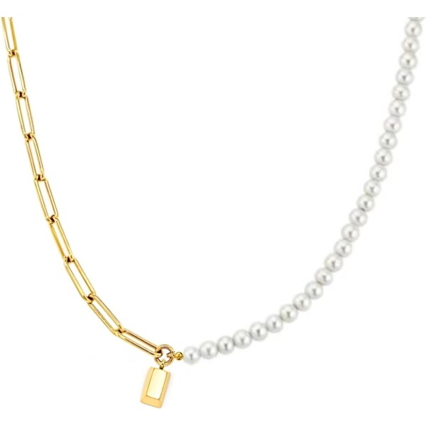 SWAROVSKI Elements Swarovski e. perlový náhrdelník, choker Golden 63313246