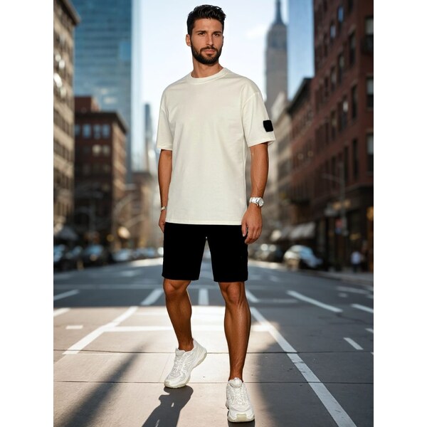 Dstreet Originálny bielo-čierny pánsky komplet 63314799