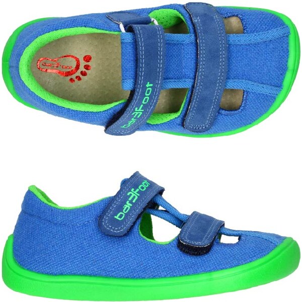 Barefoot sandále Bar3foot Elf Sandal 3BE25/R - Modrá, Zelená 63752873