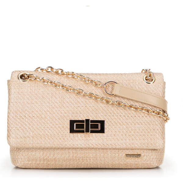 Wittchen Dámska crossbody z pleteniny s retiazkou béžová 66066567