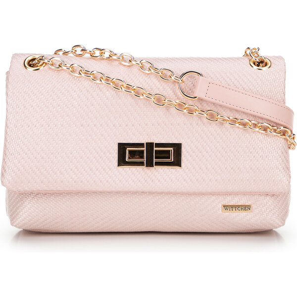 Wittchen Dámska crossbody z pleteniny s retiazkou ružová 66066570