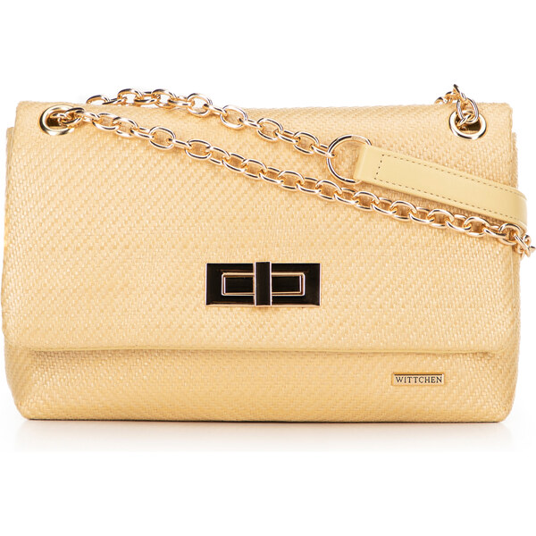 Wittchen Dámska crossbody z pleteniny na retiazke žltá 66066573