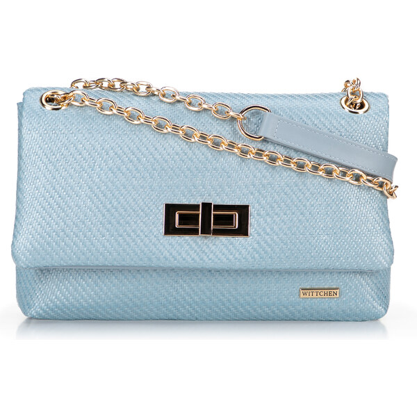 Wittchen Dámska crossbody z pleteniny s retiazkou modrá 66066569