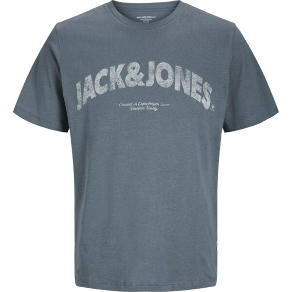 JACK & JONES Tričko JORAlmeria modrosivá / šedobiela 63125783