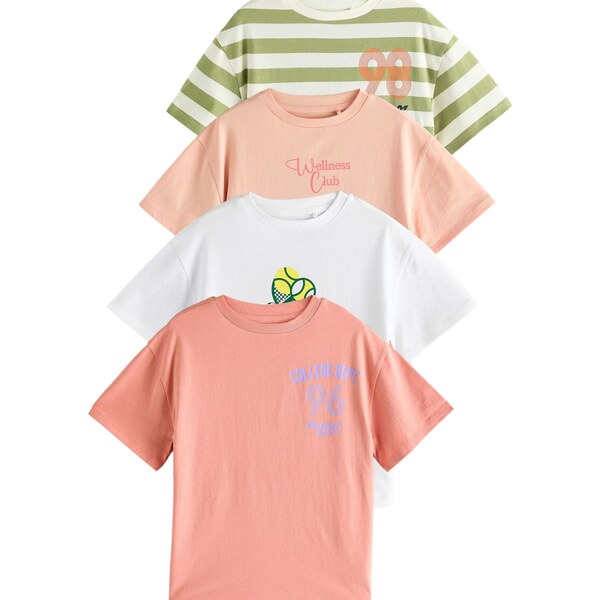 Next Tričko zelená / oranžová / biela 63325821