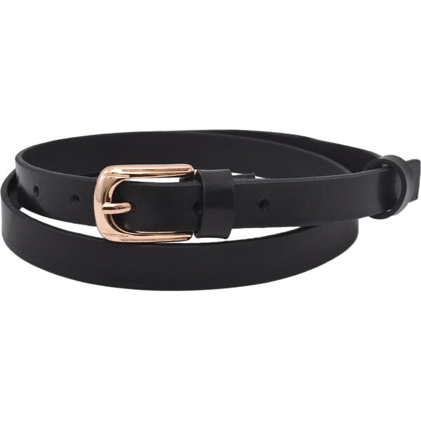 Mercucio Kožený dámsky opasok 722-20-17 čierny pracka Berta Gold 65454816