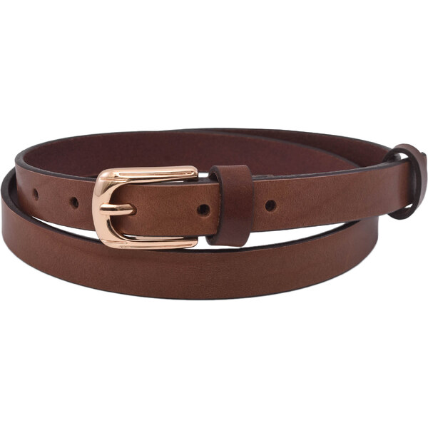Mercucio Kožený dámsky opasok 722-20-18 tmavohnedý pracka Berta Gold 65454817