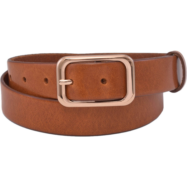 Mercucio Kožený dámsky opasok 721-30-43 koňak pracka Zina Gold 64507539