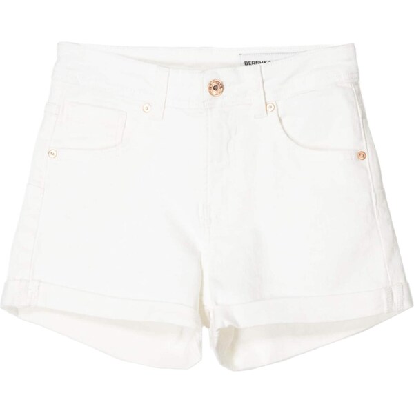 Bershka Džínsy biely denim 63336642